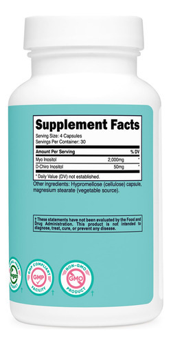 Suplemento Nutricost Myo Inositol E D-chiro Inositol 2000 Mg - Imagem 6