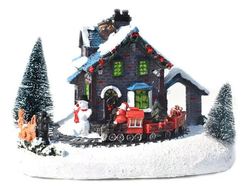 Decoração De Cidade Do Interior Com Trem De Natal Europeu A