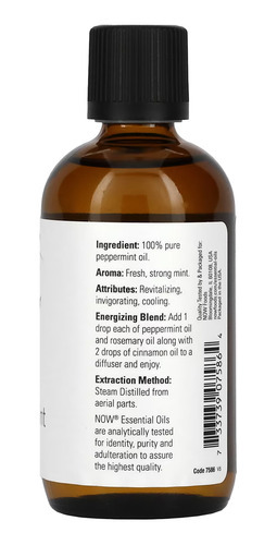 Óleo De Hortelã-pimenta Peppermint 118ml Nowfoods Importado - Imagem 2