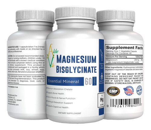 Alchevita Bisglicinato De Magnésio 200mg - Mineral Essencial - Imagem 4