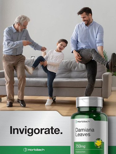 Horbäach Folha De Damiana 750mg | 200 Cápsulas | Turnera Dif - Imagem 5