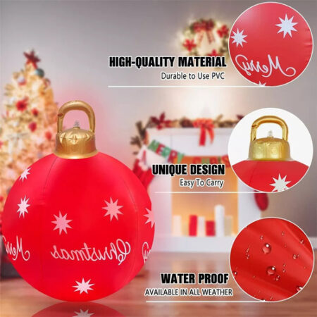 Enfeites De Bola Decorados De Natal Infláveis De Pvc Grandes - Imagem 58