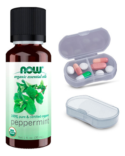 Now Foods Óleo De Hortelã-pimenta 30ml + Porta Cápsulas