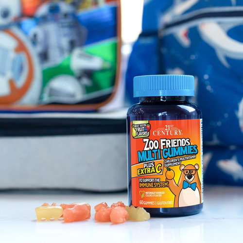 21st Century Zoo Friends Multi Gummies Plus Extra C, Sabores - Imagem 5