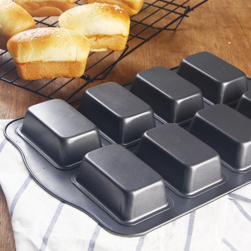 8 Cavidade Mini Loaf Pan Antiaderente Bakeware Mini Desserts - Imagem 2