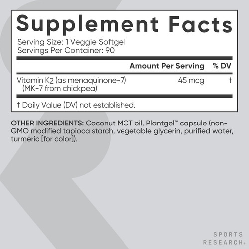 Vitamina K2 De Pesquisa Esportiva Como Mk-7 45mcg Com Óleo M - Imagem 7