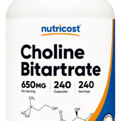 Bitartarato De Colina Nutricost 650mg, 240 Cápsulas Vegetar