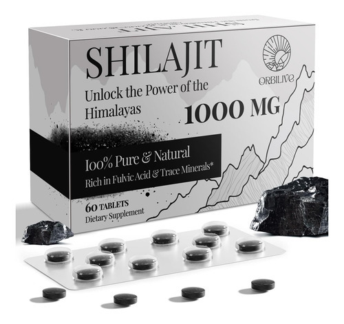 Comprimidos De Shilajit De 30.000 Mg, 100% Shilajit Puro Org