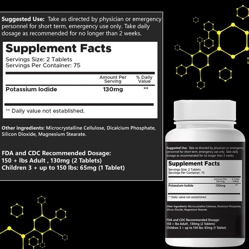 Comprimidos De Iodeto De Potássio Thyroki 130 Mg (150 Compri - Imagem 5