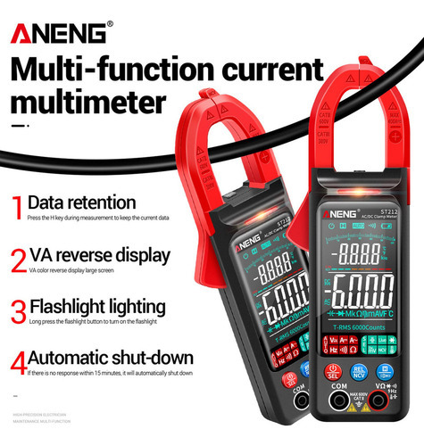. Aneng St212 Pinça Amperímetro Digital Inteligente - Imagem 3