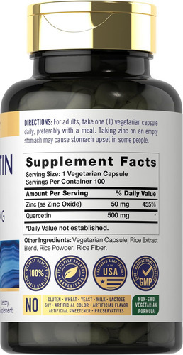 Cápsulas De Carlyle Quercetina 500mg | Com 50mg De Zinco | 1 - Imagem 2