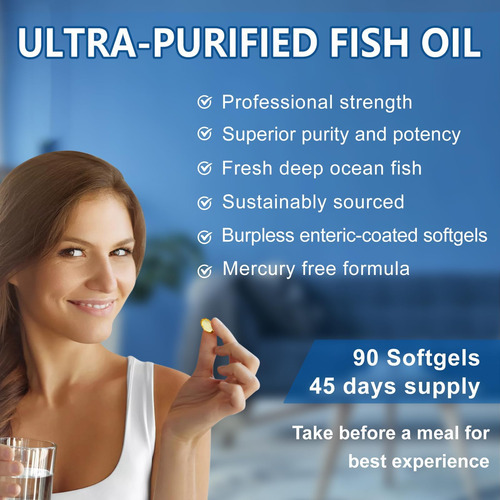 Suplementos De Óleo De Peixe Ômega 3, 1280 Mg De Ácidos Grax - Imagem 6