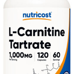 Suplemento Nutricost Tartarato De L-carnitina 1000 Mg 120 Cá