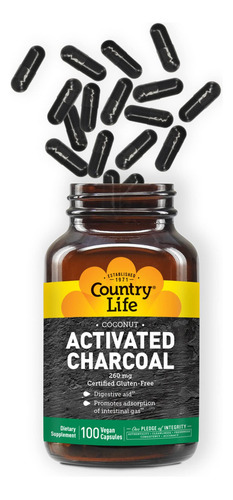 Suplemento De Carvão Ativado Country Life 100 Cápsulas - Imagem 3
