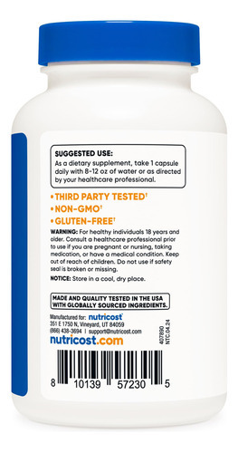 Suplemento Nutricost Vitamina D2 2000 Ui 240 Cápsulas Vegana - Imagem 5