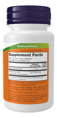 Suplementos Now, Goldenseal Root (hydrastis Canadensis) - Imagem 2