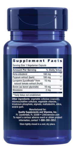 Life Extension Controle De Bexiga Masculina - Suplemento De