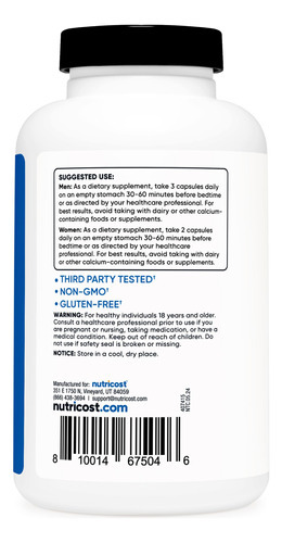 Suplemento Nutricost Zma 180 Cápsulas Sem Glúten Transgênico - Imagem 4