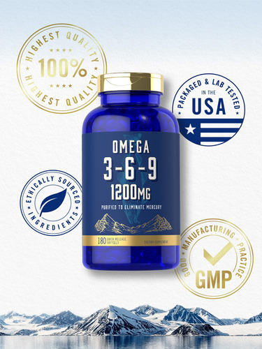 Suplemento Carlyle Omega 3-6-9 1200 Mg 180 Cápsulas De Gelat - Imagem 5