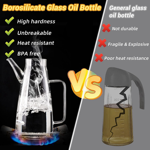 Garrafa Grande De Óleo De Vidro Com Alto Teor De Borosilicat - Imagem 3