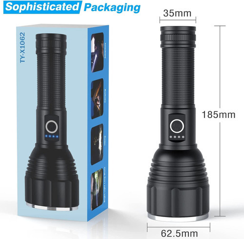 Lanternas Recarregáveis Conduzidas100000 Lumen Handheld Lant - Imagem 6