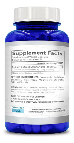 Healing Awakening Shilajit 10.000mg (150 Cápsulas) - Cápsula - Imagem 2