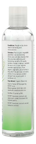 Glicerina Vegetal Orgânica Now Foods 237 Ml Importado 5un - Imagem 4