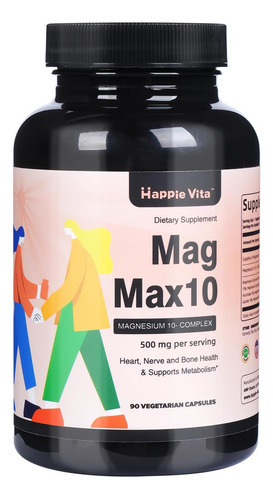 Suplemento Complexo De Magnésio Magmax10 500 Mg, 10 Formas D