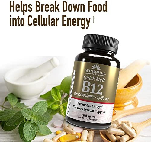Vitamina B-12 Marca Windmill, 1000 Mcg, 100 Comprimidos - Imagem 4