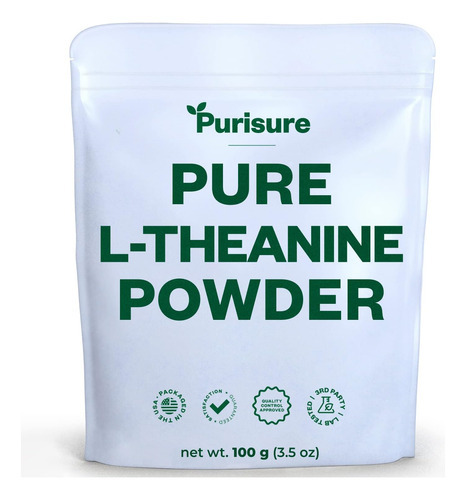 Purisure L-teanina Em Pó, 100g, Induz Calma, Ajuda Na Concen