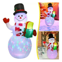 Boneco De Neve Inflável Com Luzes De Led E