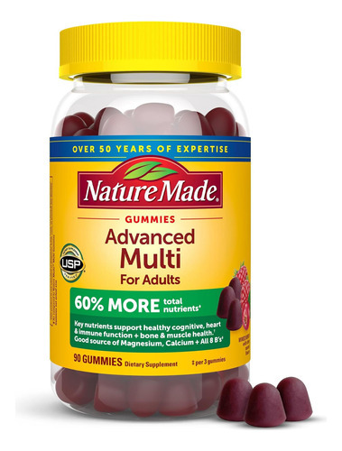 Gomas Multivitamínicas Avançadas Feitas Pela Natureza Para A