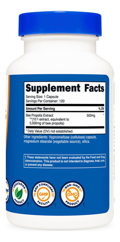 Suplemento Dietético Nutricost Bee Propolis 10:1 Extract 500 - Imagem 5