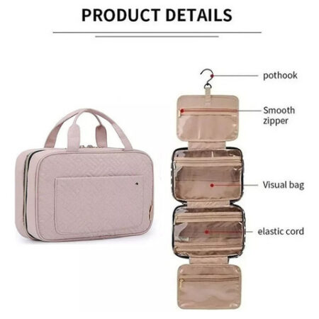 Necessaire Viagem Bolsa Travel Maquiagem Gancho Divisórias - Imagem 3