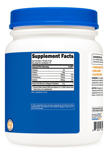 Colágeno Em Pó Nutricost Grass-fed 454g (1 Lb) Sem Sabor - Imagem 5