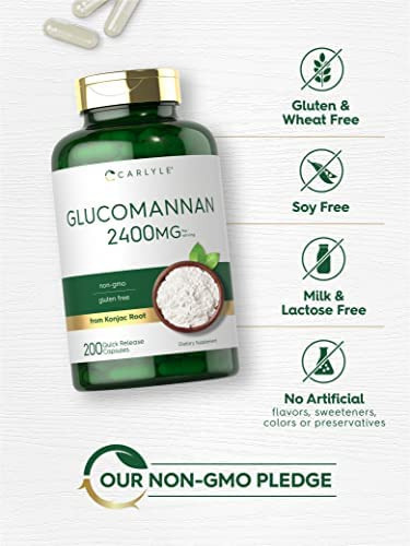 Carlyle Glucomannan Cápsulas | 200 Contagem | Comprimidos De - Imagem 3