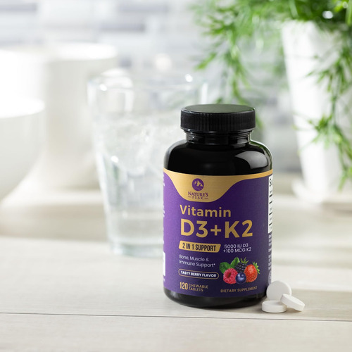 Vitamina D3 K2, 5000 Ui (125 Mcg) Vitamina D-3 Plus K-2 (mk- - Imagem 8