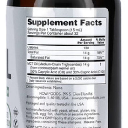 Óleo Mct Líquido Now Foods Sports 473ml Puro Importado 4un - Imagem 3
