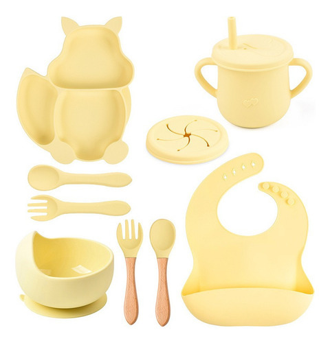 Conjunto De Talheres De Silicone Baby Squirrel De 9 Peças - Imagem 12