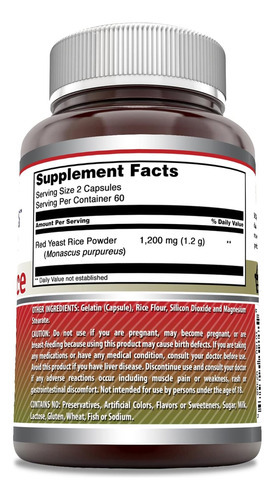 Fórmulas Incríveis De Arroz Com Fermento Vermelho 1200 Mg Po - Imagem 3