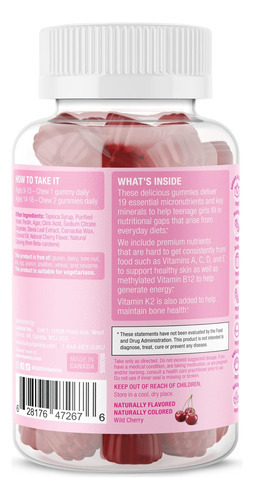 Vitaminas Suku Gomas Para Meninas Adolescentes - Suplemento - Imagem 3