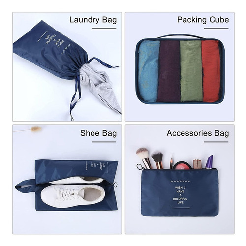 Conjunto De 7 Peças De Sacolas De Roupas, Embalagem Quadrada - Imagem 5
