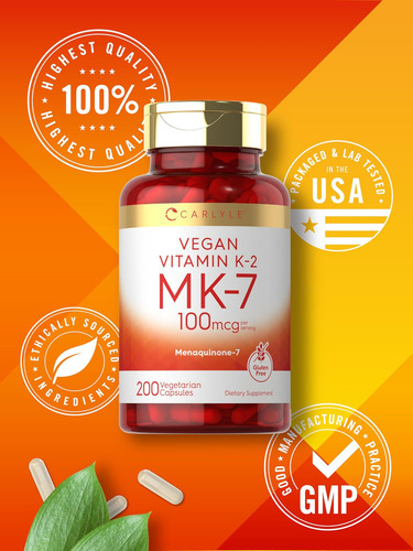 Carlyle Vitamina K2 Mk7 100mcg | 200 Cápsulas Veganas | Supl - Imagem 6
