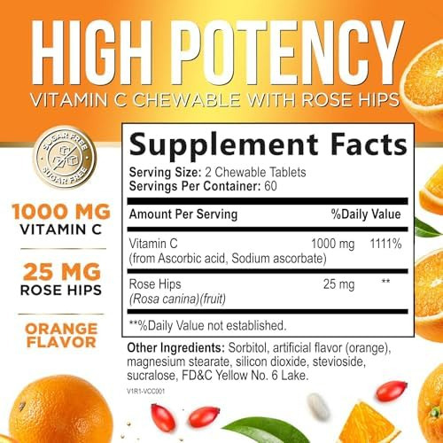 Vitamina C De Força Extra 1000 Mg - Vita C Mastigável Para S - Imagem 2