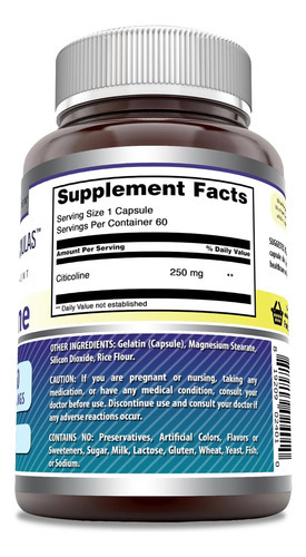 Fórmulas Incríveis Citicolina 250 Mg | Suplemento Cápsulas | - Imagem 2