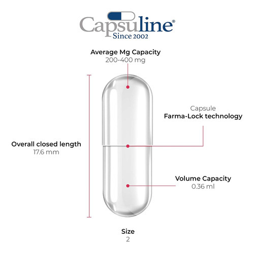 Capsulina Tamanho 2 Cápsulas Veganas Vazias, Transparentes - - Imagem 5