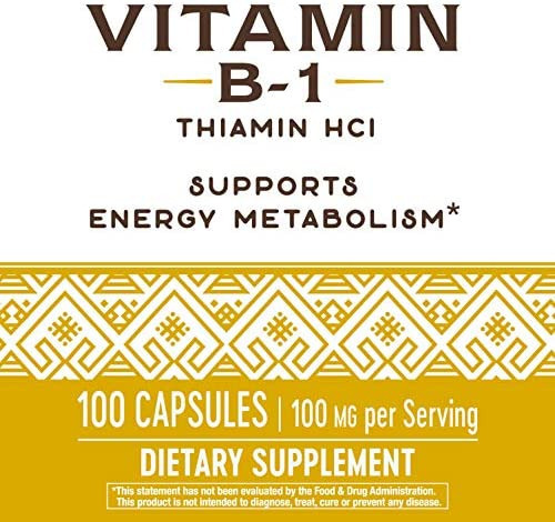 Natures Way Vitamina B-1, 100 Mg Por Porção, Tiamina Hci, 1 - Imagem 3