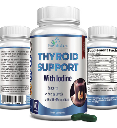 Suplemento Yummyvite Thyroid Support Com Iodo 60 Cápsulas