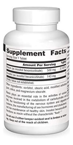 Source Naturals, Niacina No-flush, B-3 500 Mg - 30 Tabletes - Imagem 3