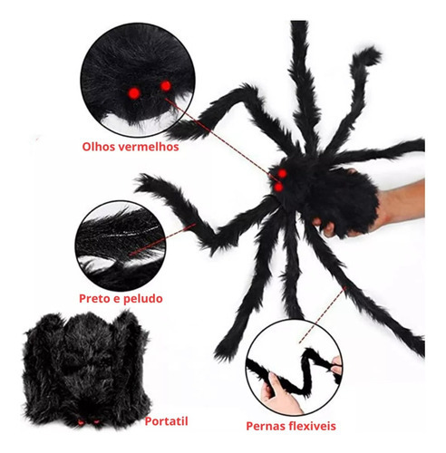 4 × Decoração De Porta Decorativa De Halloween Giant Hairy S - Imagem 3